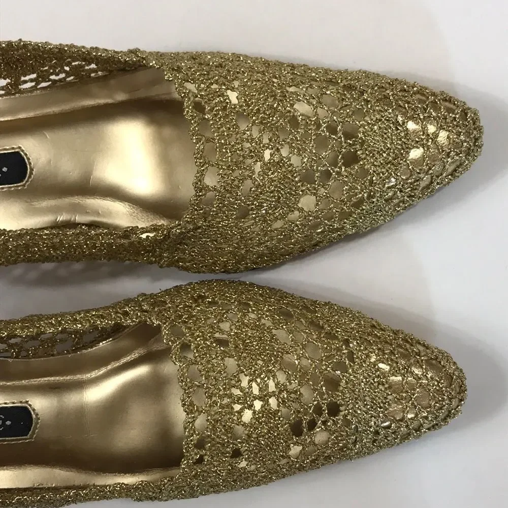Gold Lace Heels Size (7M) by Jennifer Moore